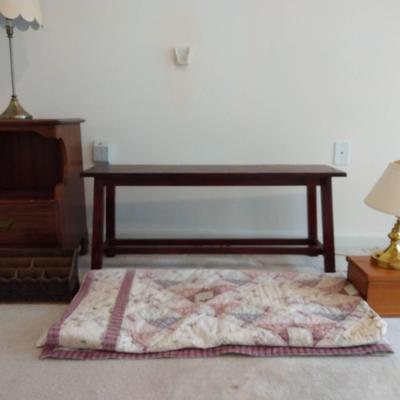 Wood Nightstand, Wood Knee-high Bench, And More
