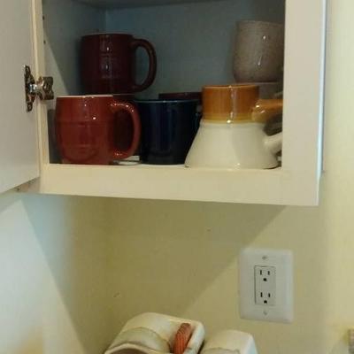 Vintage Campbell's Soup Mugs And An Assortment Of Stoneware Coffee Cups