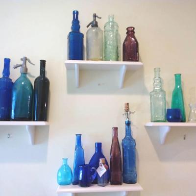 Mixed Assortment Of Decorative Glassware And Vintage Soda Water Syphons