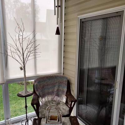 Synthetic Wicker Padded Armchair With Matching Footstool