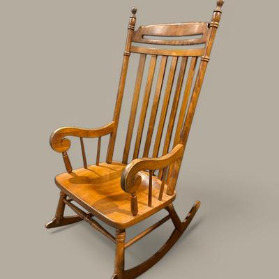 Vintage Solid USA Made Classic Rocking Chair 