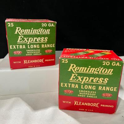 Vintage Remington Express Extra Long Range 20 GA Shotgun Shells.