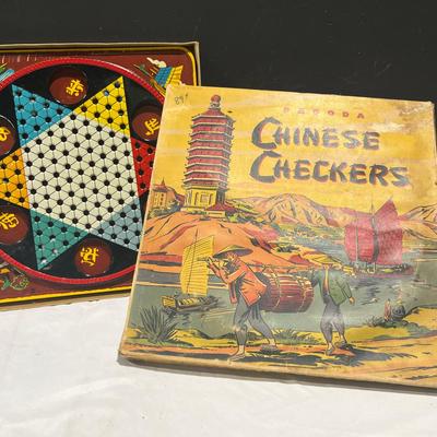 Vintage 40s Pagoda Chinese Checkers, by Ranger Steel Products USA, In Original Box