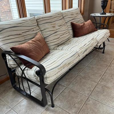 Like New Patio/Porch 3 Seat Swing Loveseat Glider W/ Cushions 