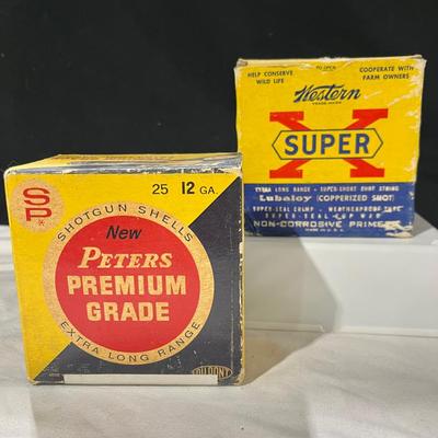 Vintage 40s/50s Peters Premium & Western Super X Shotgun Shells 