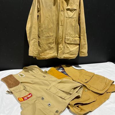 Vintage Duck Tan Canvas Hunting Jacket, Trap Shooting Vest & Hunting Vest