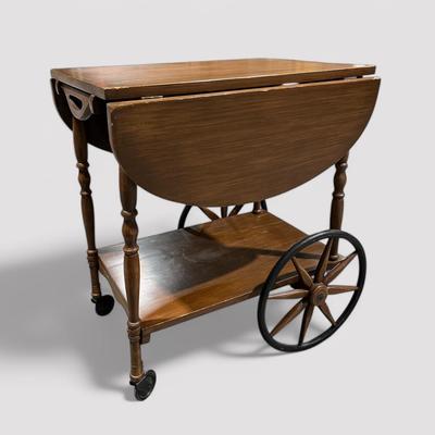 Vintage Drop Leaf Bar Cart 