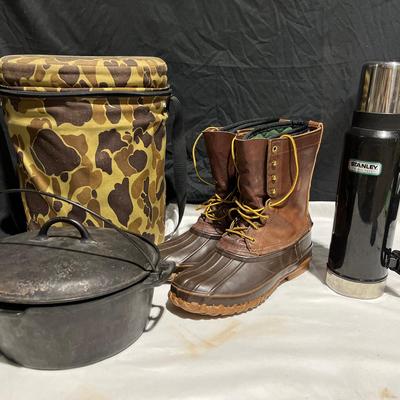 Cast Iron Dutch Oven w/ Lid, Schnee's Bozeman MT Insulated Boots, Stanley & More