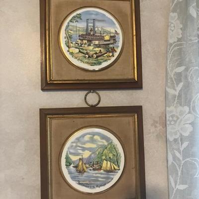 Currier and Ives trivet wall hangings