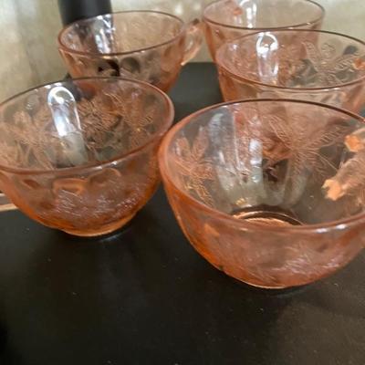 Pink depression glass 