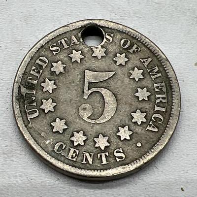 United States of America Shield Nickel 3/4” Coin Pendant