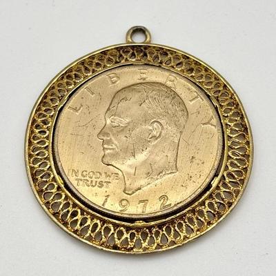 1972 Eisenhower Dollar Pendant