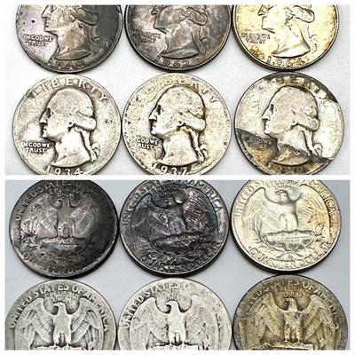 (6) Silver Washington Quarters 1934 - 1964