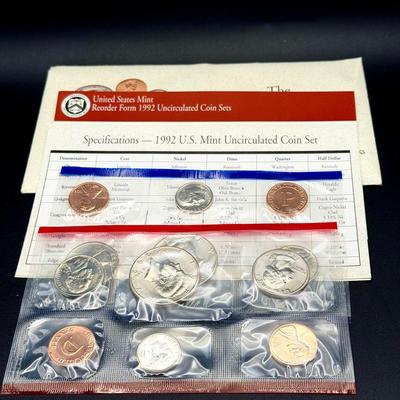 The United States Mint 1992 Uncirculated Coin Set A