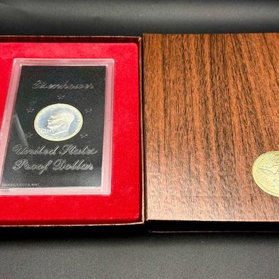 1973-S 40% Silver PROOF "Brown" Eisenhower Ike Dollar D