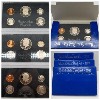 (3) 1983 Silver United States Proof Sets