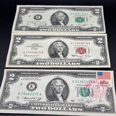 (3) $2 Bills