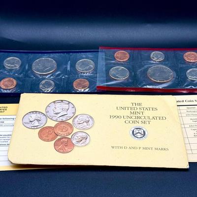 United States Mint 1990 Uncirculated Coin Set With D & P Mint Marks B