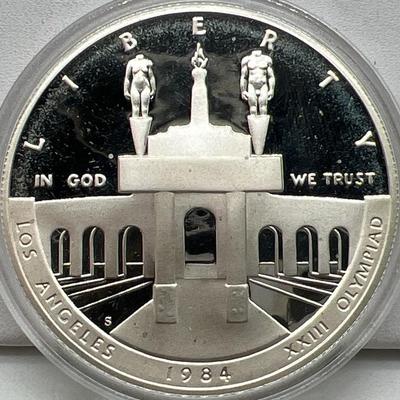1984 Silver Los Angeles XXIII Olympiad One Dollar Coin