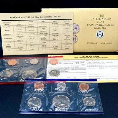 United States Mint 1990 Uncirculated Coin Set With D & P Mint Marks A