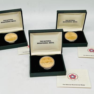 (3) 1976 American Revolution National Bicentennial Medals