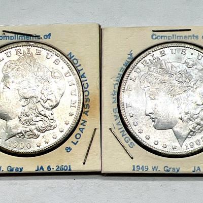(2) Morgan Silver Dollars 1900-O & 1902-O