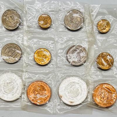 (3) 1964 Mexican Uncirculated Coin Sets