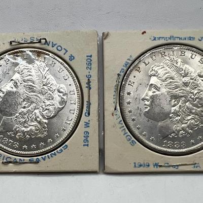 (2) Morgan Silver Dollars 1878-S & 1883-O
