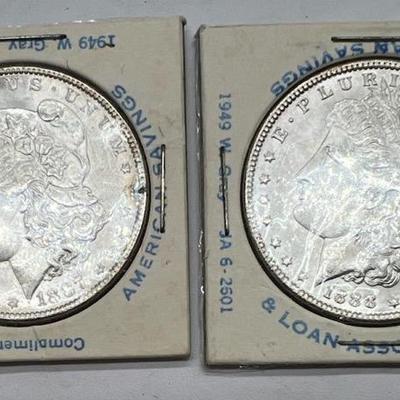 (2) Morgan Silver Dollars 1887 & 1888