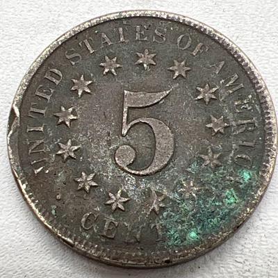 1870 United States Shield Nickel Five Cent Coin