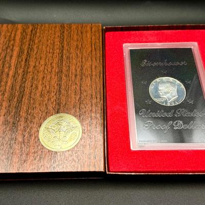 1973-S 40% Silver PROOF "Brown" Eisenhower Ike Dollar B