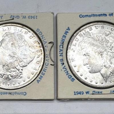 (2) Morgan Silver Dollars 1884-O & 1885-O