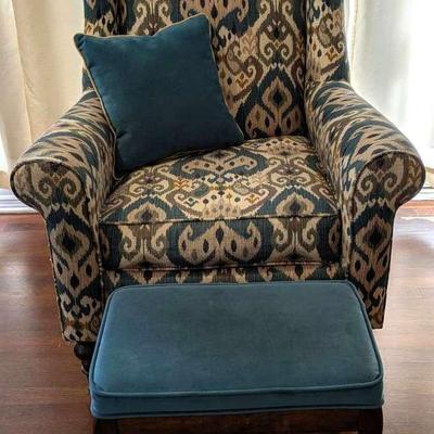 Craftmaster Furniture Inc. Upholstered Chair With Footstool 