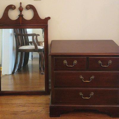 Drexel Wooden Night Stand With Mirror 