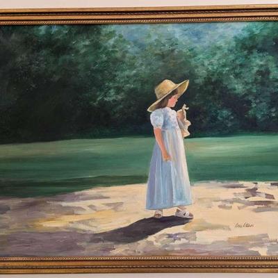 Portrait Of Girl Painting By Anne Lattimore