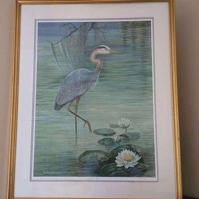 "Great Blue Heron" By Anne Worsham Richardson Numbered Print