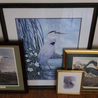 John James Audubon's "Snowy Egret" & "Louisiana Heron" With Artwork By Nancy Ricker And James Harris