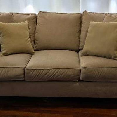 Microfiber Sofa With Nailhead Trim 