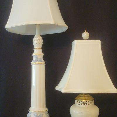 Vintage Hollywood Regency Lamp And Lenox Tracery Porcelain/Brass Lamp