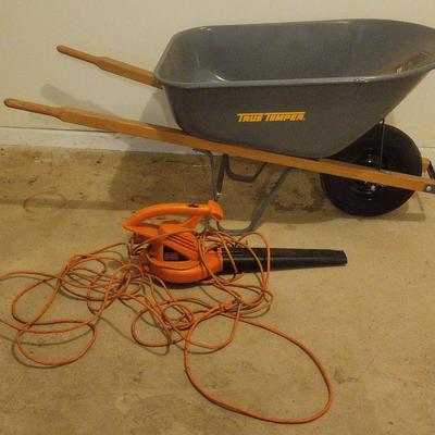 True Temper Wheel Barrow And Black & Decker Leaf Blower