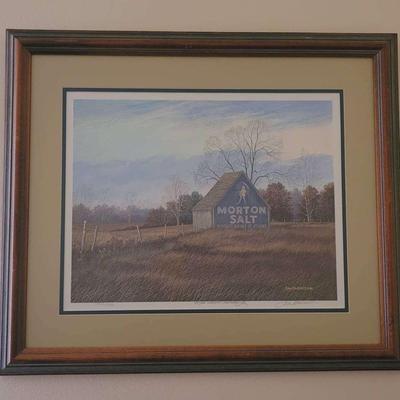 "Morton Salt Barn" By Jim Harrison Framed Print 