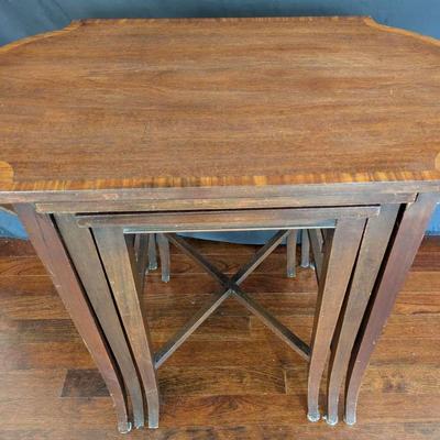 Three Wooden Nesting Tables
