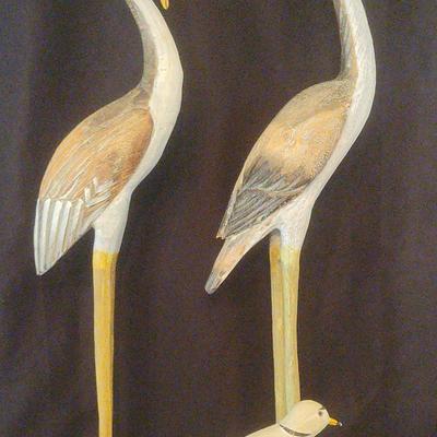 Wooden Heron Statues By Roglinske