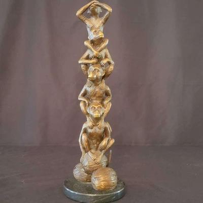 Stacked Monkey Totem Sculpture 