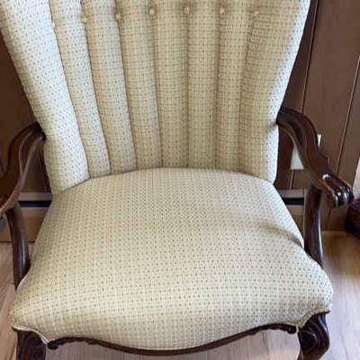 Antique Chair in beautiful cream fabric