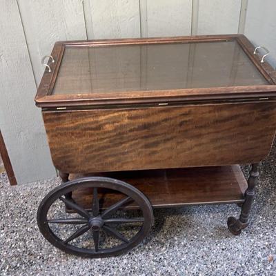 Antique Tea Cart with Separate Tray