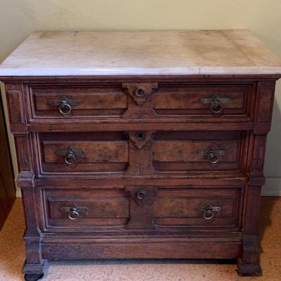 Antique 3 Drawer piece with marble top