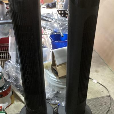 Pair Of Oscillating Standing Fans