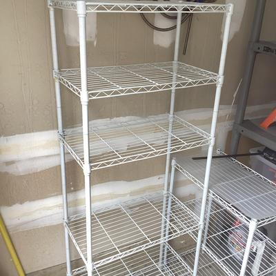 Pair Of White Metal Storage Racks