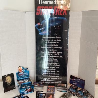 Star Trek Poster & Mystery Lot Of Collectors Cards 